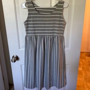 Small grey striped summer dress